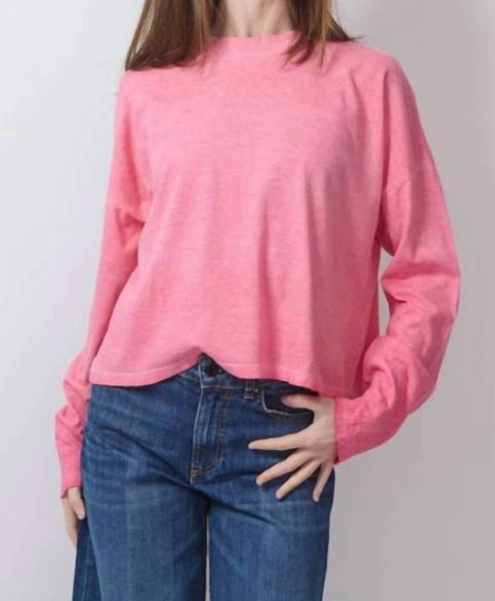 NEW ASKK NY cropped long sleeve top in twisted pink